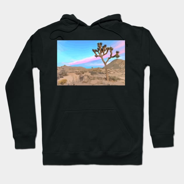 Joshua Tree Vector Painting Hoodie by gktb